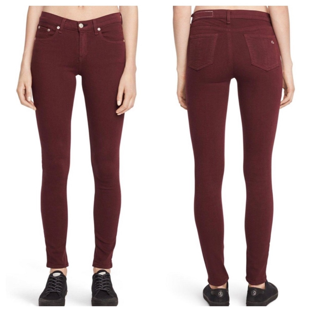 RAG & BONE  Skinny Jeans Denim 25 Burgundy